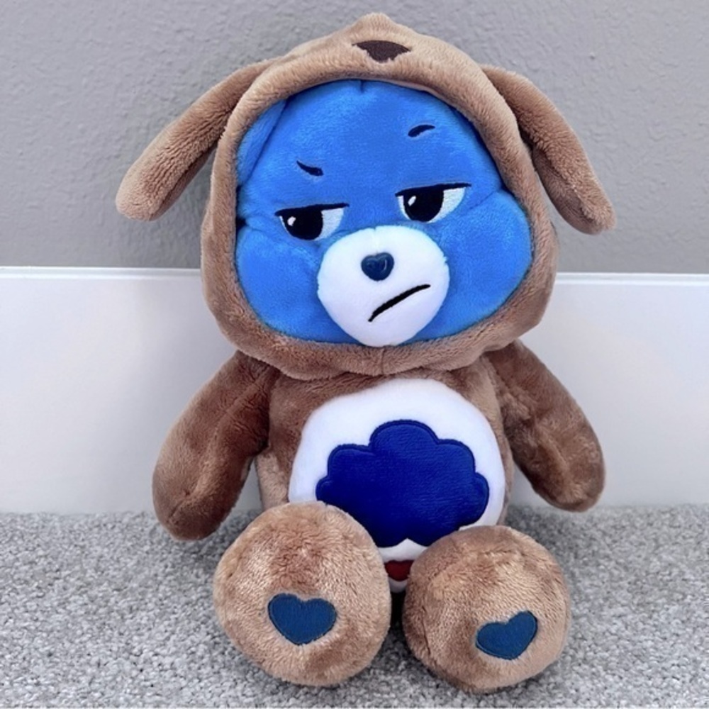 Care Bears Grumpy Bear plush with removable hood
